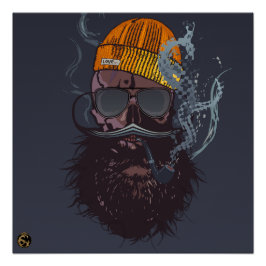 Punk-Hipster G-Skulls Schädel Coole Love Poster