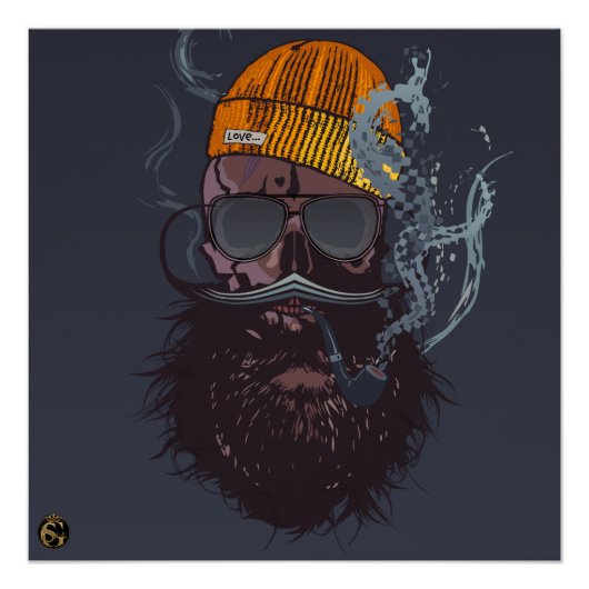 Punk-Hipster G-Skulls Schädel Coole Love Poster (Vorderseite)