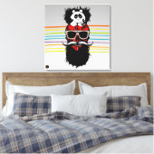 Punk Hipster G-Skulls Schädel da Panda Leinwanddruck (Insitu (Schlafzimmer))
