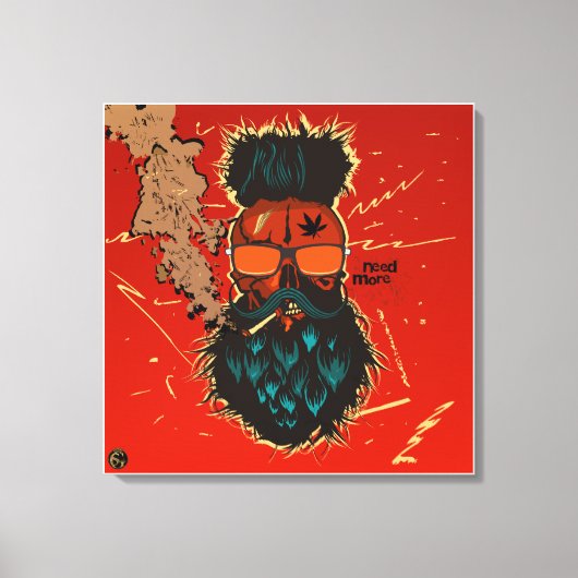 Punk Hipster G-Skulls Schädel need more Leinwanddruck (Vorderseite)