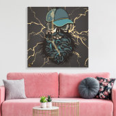 Punk-Hipster G-Skulls-Schädel-Storm Leinwanddruck (Insitu (Wohnzimmer))