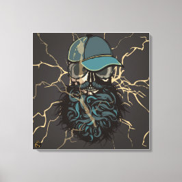 Punk-Hipster G-Skulls-Schädel-Storm Leinwanddruck