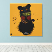 Punk Hipster G-skulls Schädel the Cat Leinwanddruck (Insitu (Holzboden))