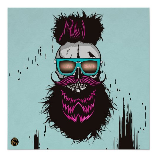Punk-Hipster-Todeskopf G-Skulls Schädel Poster (Vorderseite)