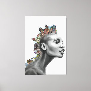 Punk House Hair Girl Canvas Print Leinwanddruck