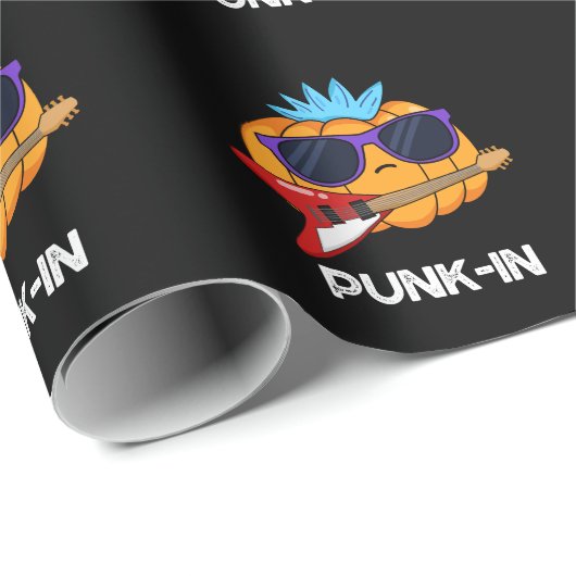 Punk-in Funny Punk Rock Pumpkin Pun Dark BG Geschenkpapier (Rolleneckpunkt)