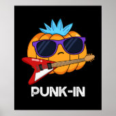 PUnk-in Funny Punk Rock Pumpkin Pun Dark BG Poster (Vorne)