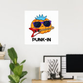 Punk-in Funny Punk Rock Pumpkin Pun Poster (Heimbüro)