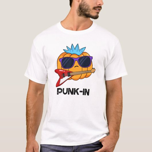 Punk-in Funny Punk Rock Pumpkin Pun T-Shirt (Vorderseite)