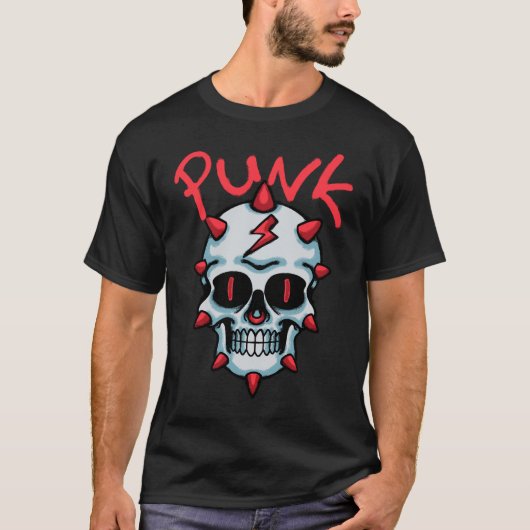 Punk Inspired Skull streetwear T-Shirt (Vorderseite)