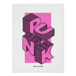 Punk Is Not Dead Fettgedruckte Typografie Poster K