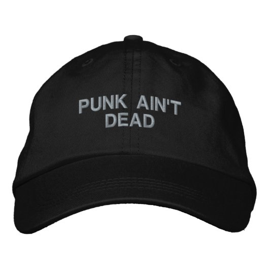 Punk ist nicht tot: Justierbare Kappe (Schwarzes) (Vorderseite)