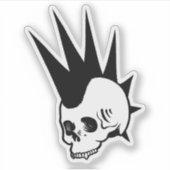 Punk-Jawless-Schädel Aufkleber (Vorderseite)