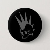 Punk-Jawless-Schädel Button (Vorderseite)