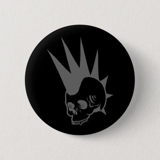 Punk-Jawless-Schädel Button (Vorderseite)