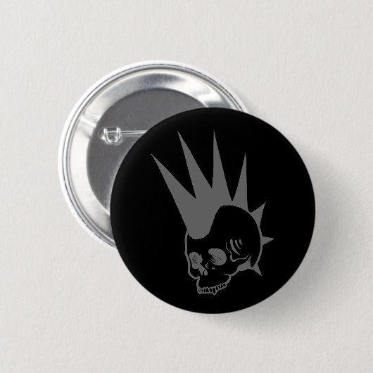 Punk-Jawless-Schädel Button (Vorne & Hinten)