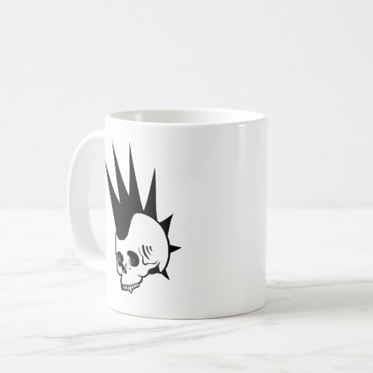 Punk-Jawless-Schädel Kaffeetasse (Vorderseite Links)