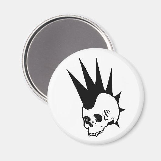 Punk-Jawless-Schädel Magnet (Vorderseite/Rückseite)