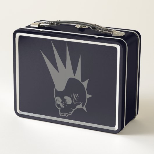 Punk-Jawless-Schädel Metall Brotdose (Rückseite)