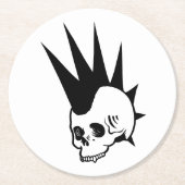 Punk-Jawless-Schädel Runder Pappuntersetzer (Vorderseite)