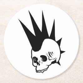 Punk-Jawless-Schädel Runder Pappuntersetzer