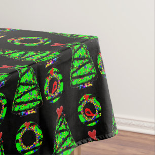 Punk-Kardinal-Weihnachtskranz und Xmas-Baum Tischdecke