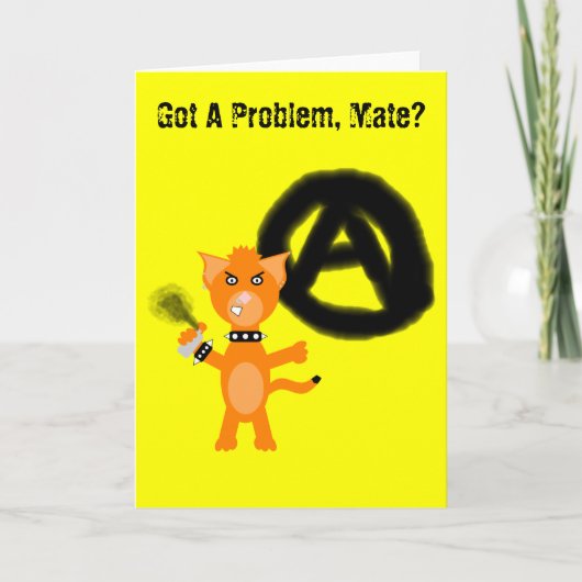 Punk Kat Feiertagskarte (Vorderseite)