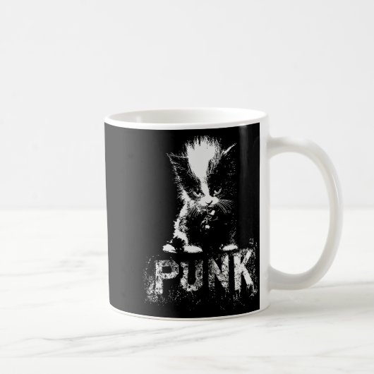 Punk-Kätzchen mit Mohawk-Nge-Gothic-Design Kaffeetasse (Rechts)