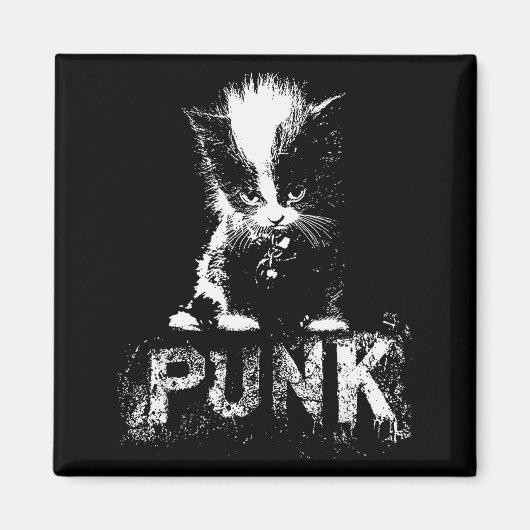 Punk-Kätzchen mit Mohawk-Nge-Gothic-Design Magnet (Vorne)