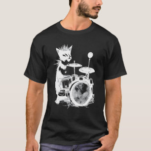 Punk-Katze spielt Schlagzeug 2 T-Shirt