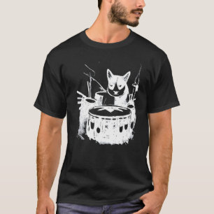 Punk Katze spielt Schlagzeug 4 T-Shirt