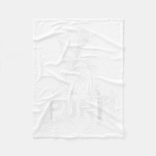 Punk Kitten Cat With Mohawk Nge Gothic Design  Fleecedecke (Vorderseite)