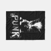 Punk Kitten Cat With Mohawk Nge Gothic Design Fleecedecke (Vorderseite (Horizontal))