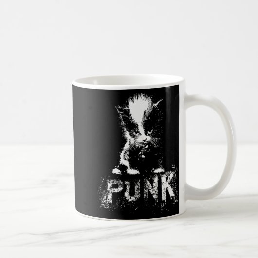 Punk Kitten Cat With Mohawk Nge Gothic Design  Kaffeetasse (Rechts)