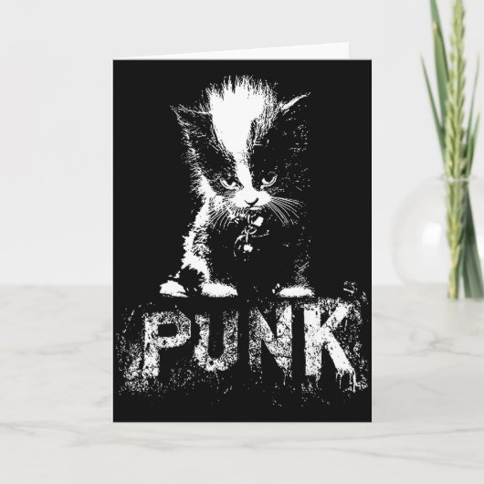 Punk Kitten Cat With Mohawk Nge Gothic Design Karte (Vorderseite)
