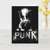 Punk Kitten Cat With Mohawk Nge Gothic Design Karte (Gelbe Blume)