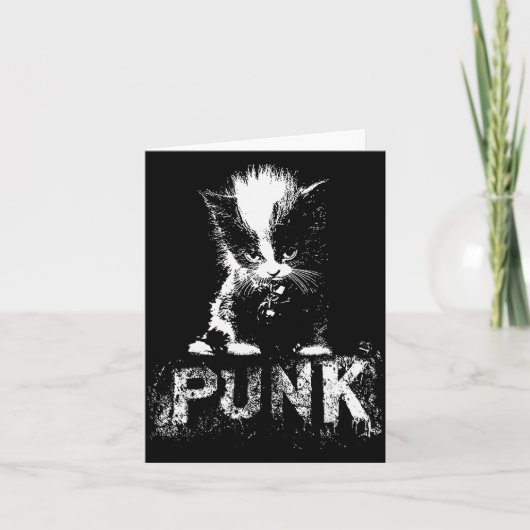 Punk Kitten Cat With Mohawk Nge Gothic Design Karte (Vorderseite)