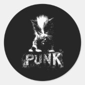 Punk Kitten Cat With Mohawk Nge Gothic Design  Runder Aufkleber (Vorderseite)