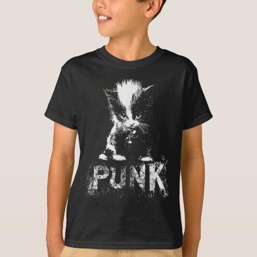 Punk Kitten Cat With Mohawk Nge Gothic Design  T-Shirt (Vorderseite)