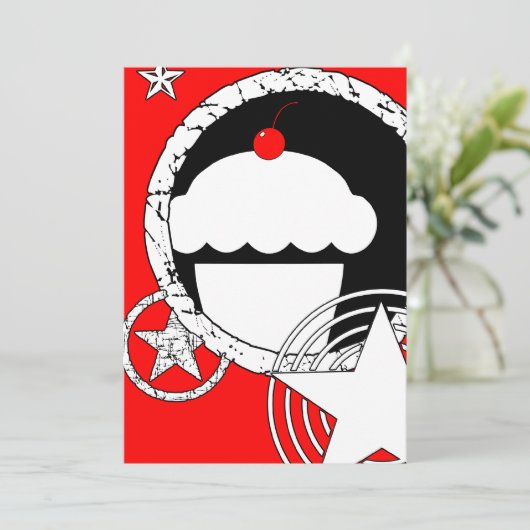 Punk-Kuchen Einladung (Stehend Vorderseite)