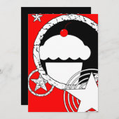 Punk-Kuchen Einladung (Vorne/Hinten)