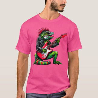 Punk Leguan Rock'N Roll Goth-Echse Gitarre Großart T-Shirt