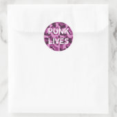 Punk Lives Rosa Camouflage Aufkleber (Tasche)