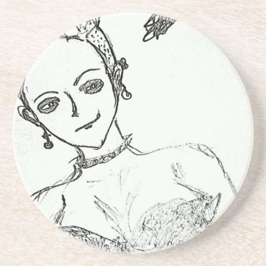 Punk-Mädchen Getränkeuntersetzer (Vorne)