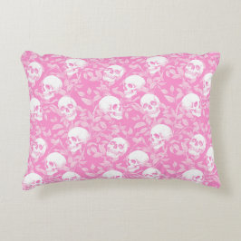 Punk Mädchen Gothic rosa Totenköpfe & Laub Hallowe Dekokissen