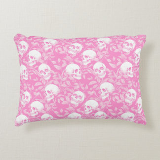 Punk Mädchen Gothic rosa Totenköpfe & Laub Hallowe Dekokissen