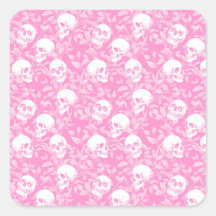 Punk Mädchen Gothic rosa Totenköpfe & Laub Hallowe