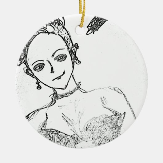 Punk-Mädchen Keramik Ornament (Vorne)