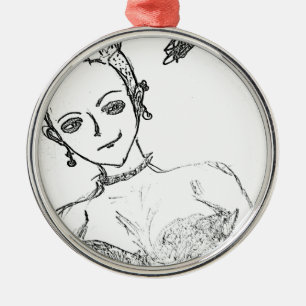 Punk-Mädchen Ornament Aus Metall