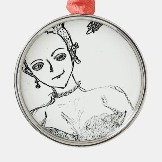 Punk-Mädchen Ornament Aus Metall (Vorne)